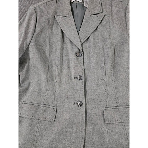 Alfred Dunner Womens Gray 3-Button Textured Blazer Jacket Size 20 - Picture 5 of 16